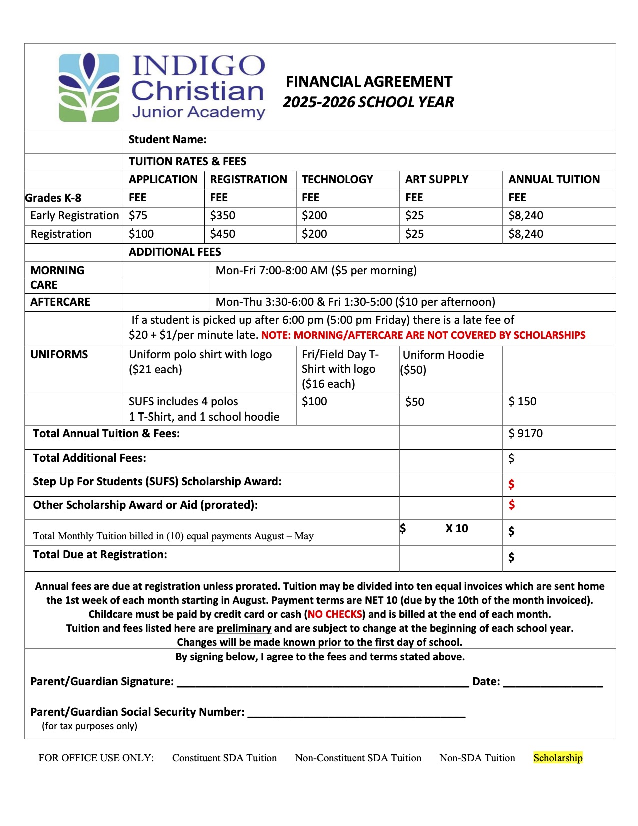 ICJA Financial Agreement